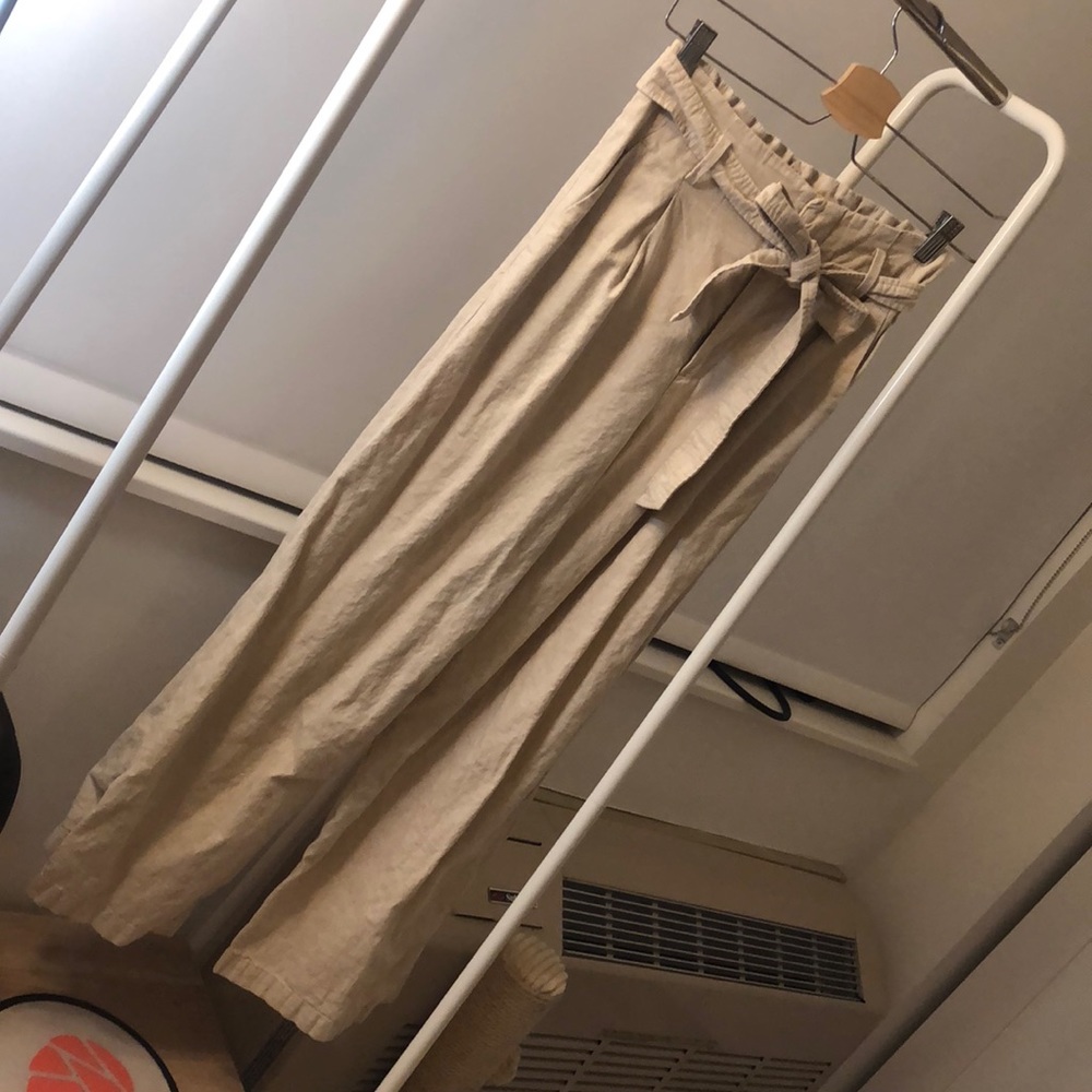 Uniqlo linen wide leg pants